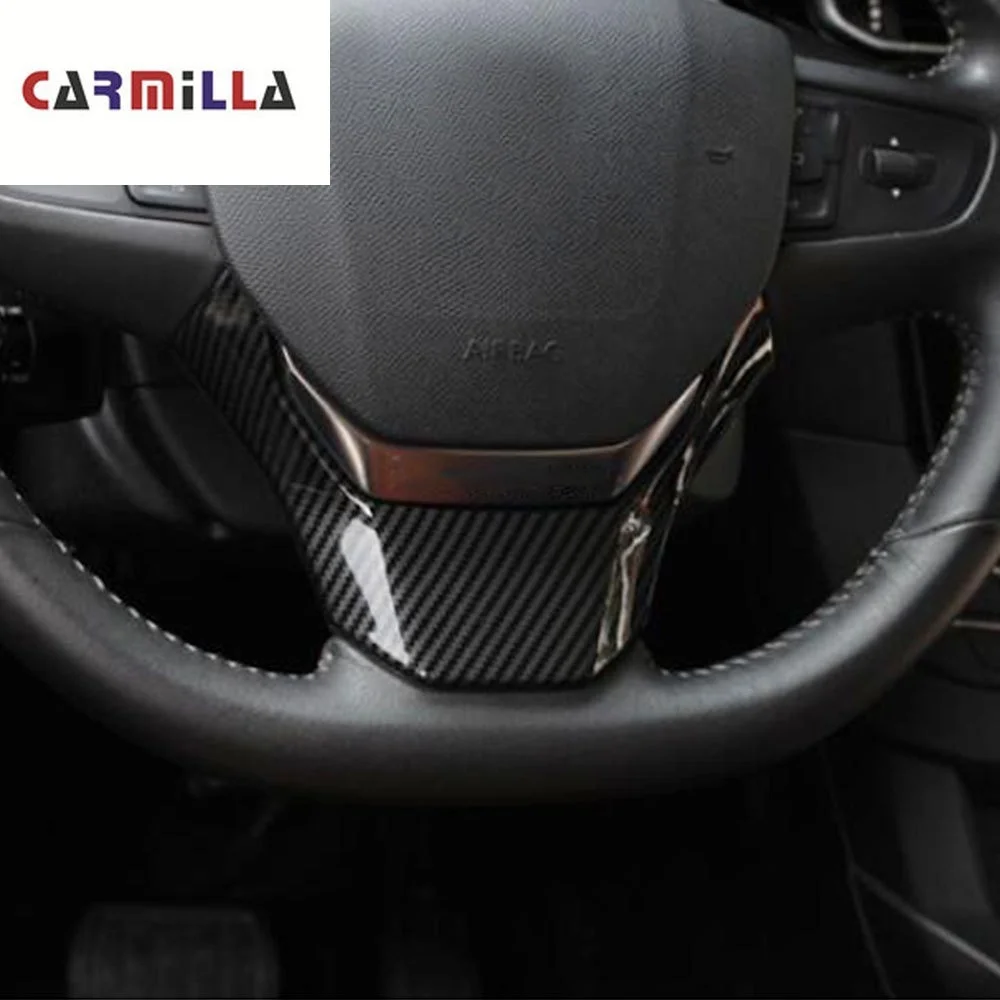 Car Steering Wheel Decorative Strips Cover Trim Stickers Fit for Peugeot 408 508 2014 2015 Accessories