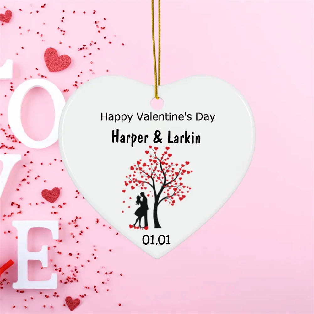 Customised Home Ornamen Personalised Couple Names/Dates Hanging Decorations Birthday Gifts For Him/Her Custom Names Ornaments