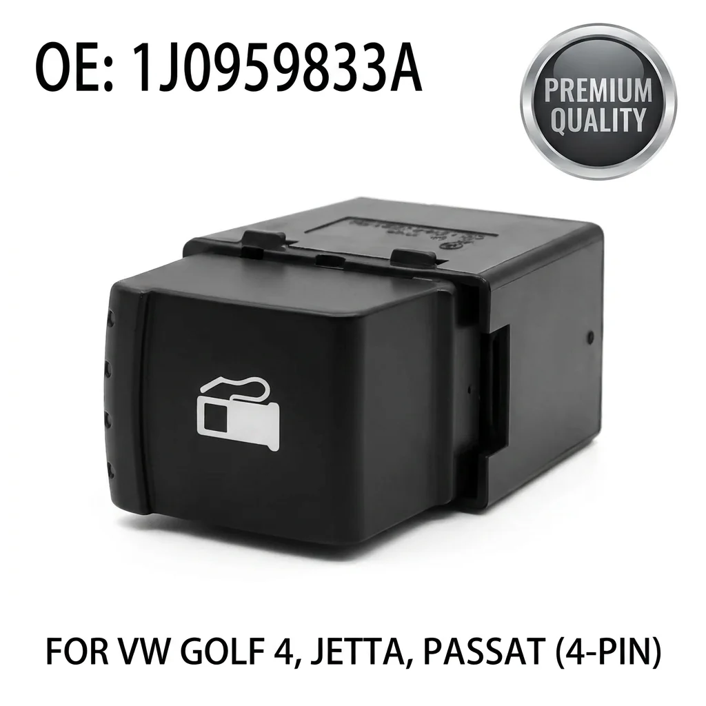 Botón de Liberación de la Tapa del Tanque de Combustible 1J0959833A para VW Golf 4, Jetta, Bora, Passat B5, 4 Pines, 1J0 959 833 A