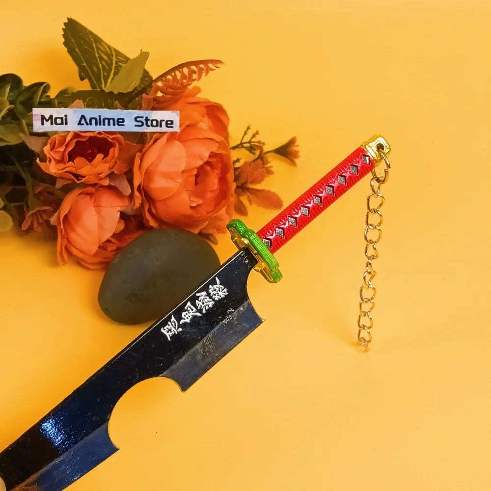 10inch Mini Uzui Tengen Katana Ainme Kimetsu No Yaiba Real Japanese Katana Samurai Metal Demon Slayer Sword Unsharp Toy Gift