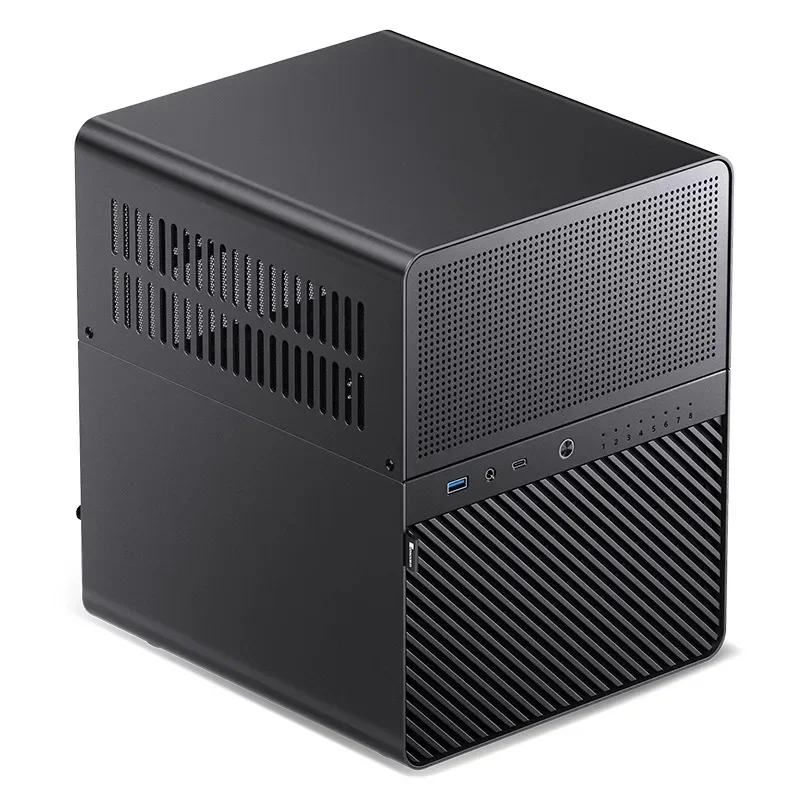 N3 NAS Case for SFX Power Supplies and ITX Motherboards – Aluminum Alloy, 8-Bay, Type-C Port