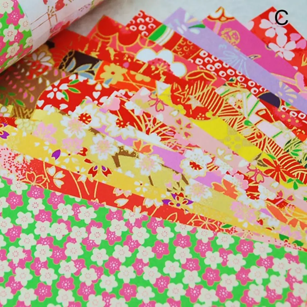 20 stks/pak Japanse stijl Gouden Lijnen Bloem Papier Kraan Decoratieve Milieu Materiaal Diy Kids Origami Papier Scrapbook Decor