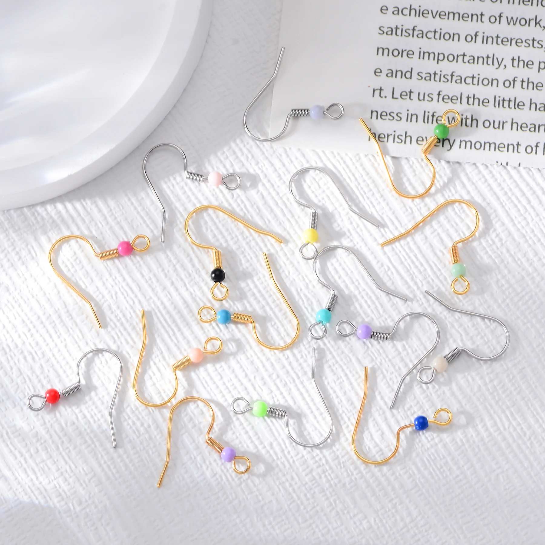 100 Stück/Los (50 Paare) Edelstahl DIY Ohrring-Zubehör Verschlüsse Haken Schmuckherstellung Zubehör Ohrbügel Nicht Allergen – Detail 9
