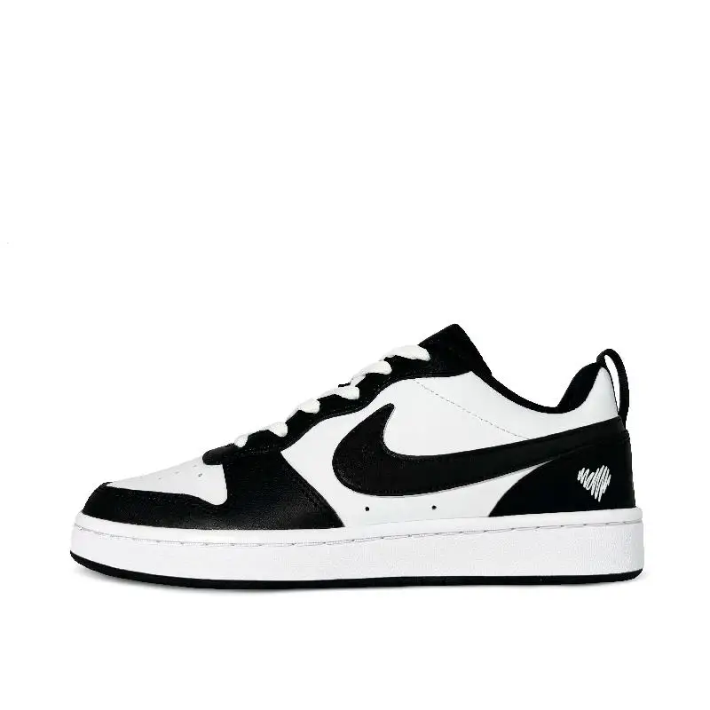 【Personalizar】Nike Court Borough Sapatos de skate femininos de cano baixo tênis brancos BQ5448-115