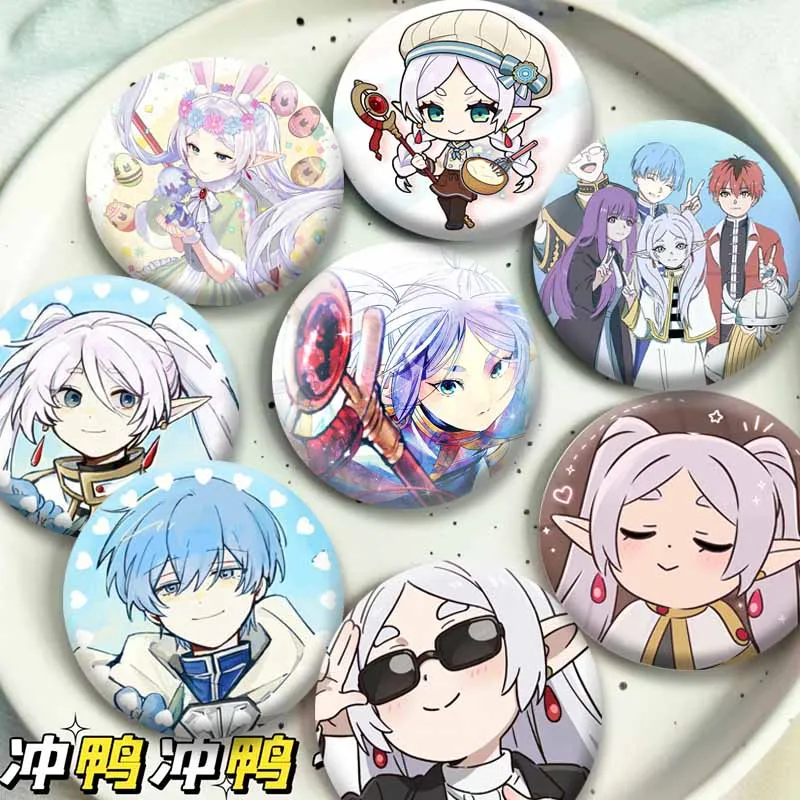 Anime Peripheral Eisen Himmel Frieren Fern Stark Chibi Brooch Cartoon Role Cosplay Enamel Pins Funny Brooch for Backpack Gifts