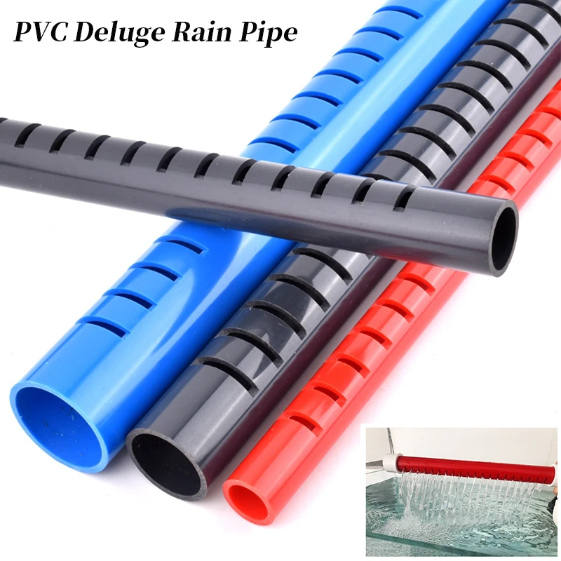 PVC Aquarium Fish Tank Aeration Tube OD 20~50mm Garden Drip Water Downcomer Cess-Pipe Filter Accessories Drain Deluge Rain Pipe