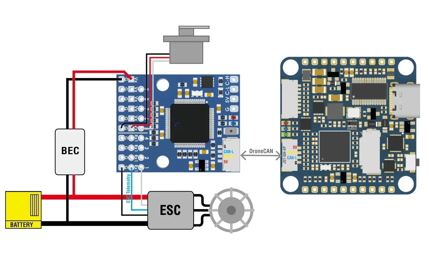 MATEK CAN-L4-PWM AP_PERIPH DRONECAN إلى PWM محول ArudPilot تحويل PWM Servos إلى CAN Servos DShot قادرة ESCs إلى CAN ESCs