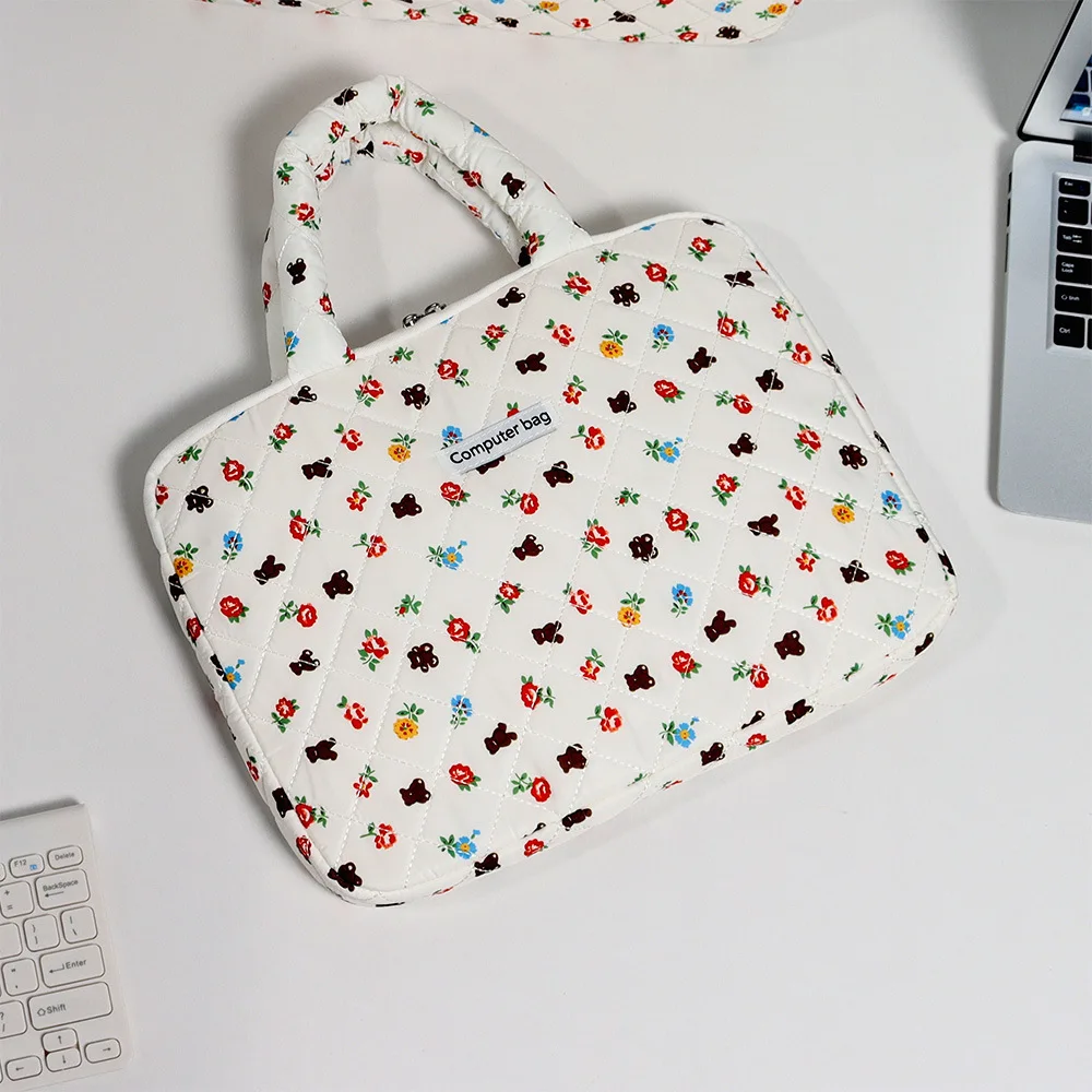 Archiviazione per computer in cotone spaziale Notebook da 14 pollici Laptop portatile da 16 pollici Fiore di cartone animato da 16,1 pollici nylon impermeabile
