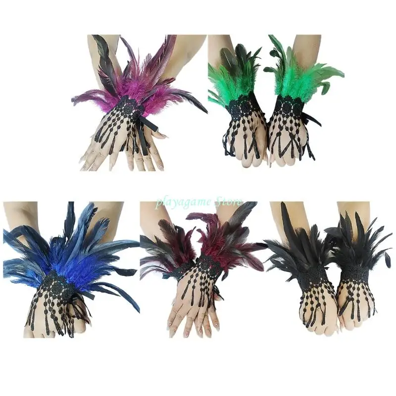 

Y88a Элегантные кружевные перчатки для костюма ведьмы Хэллоуин Аксессуары для вечеринок удобная ролевая игра