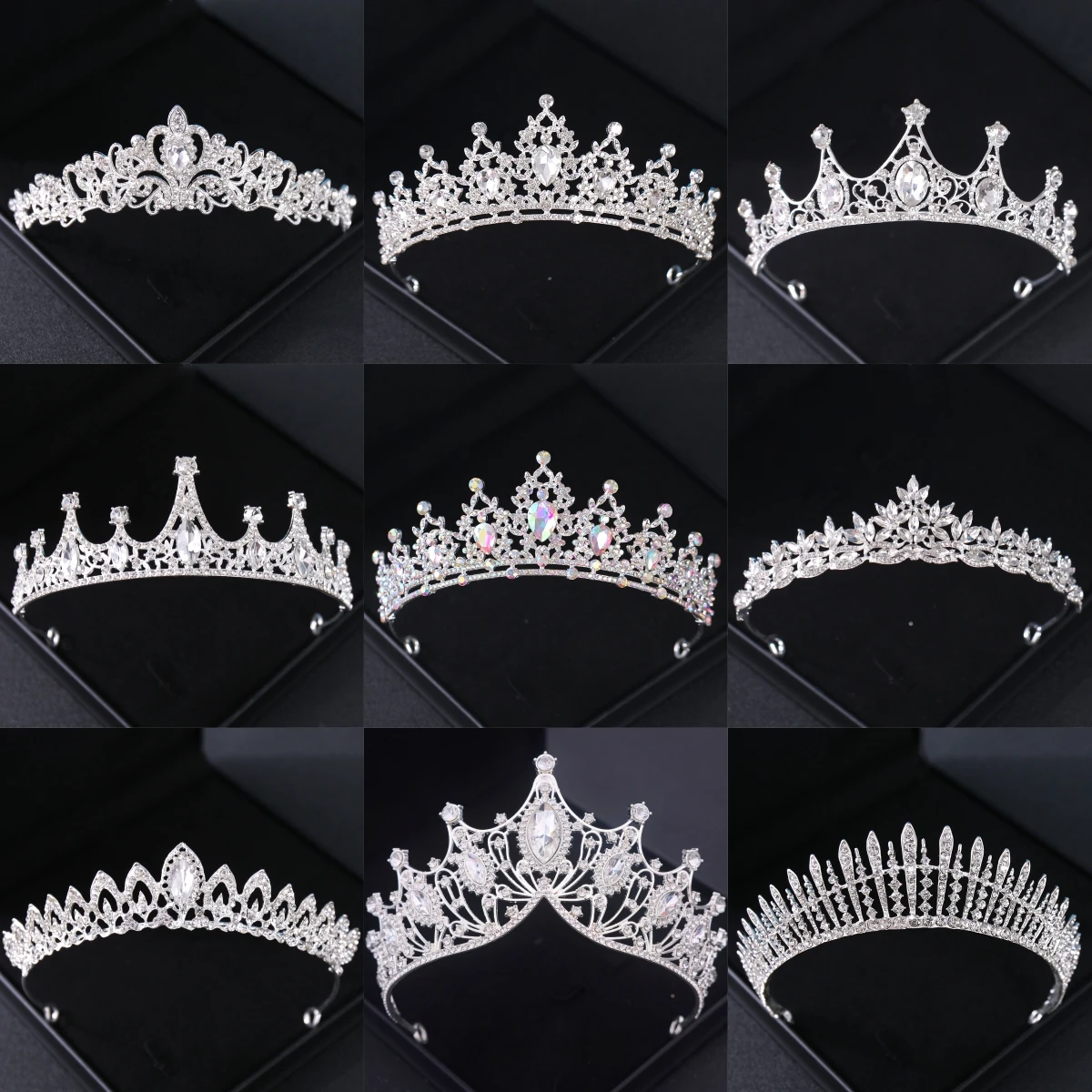 Silver Color Crystal Tiaras And Crowns Headband For Women Party Rhinestone Bridal Wedding Hair Accessories Jewelry Crown Tiara