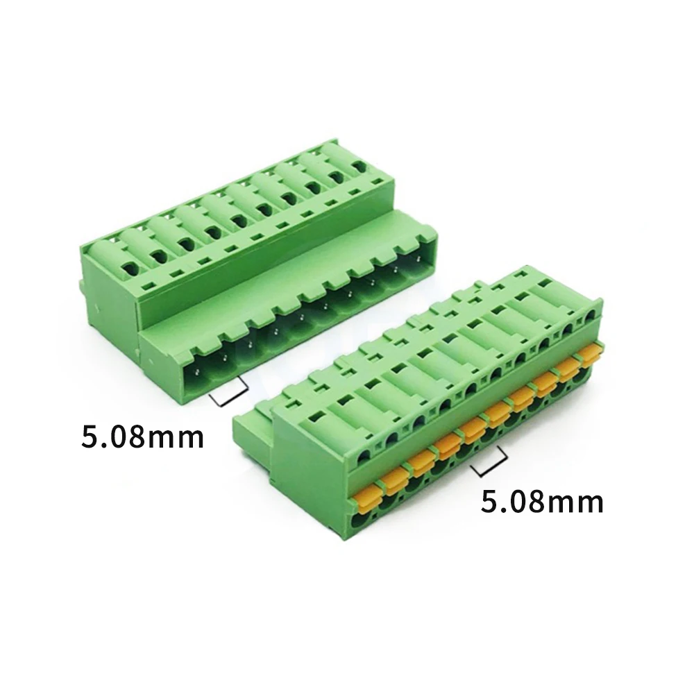 (5 PCS) KF2EDGKDP 5.08mm Solderless Screwless 15EDGKDP 2EDGKD 5.08 Spring loaded Push-Pull Terminal Blocks Set 2P-24Pin