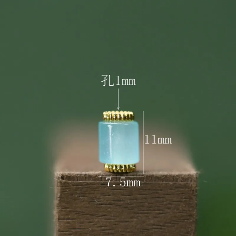 

5 шт., натуральный нефрит, изумруд, небесно-голубой замороженный цвет, инкрустация бусинами, аксессуары в виде тыквы, браслет «сделай сам», серьги, очаровательные украшения, амулет на удачу