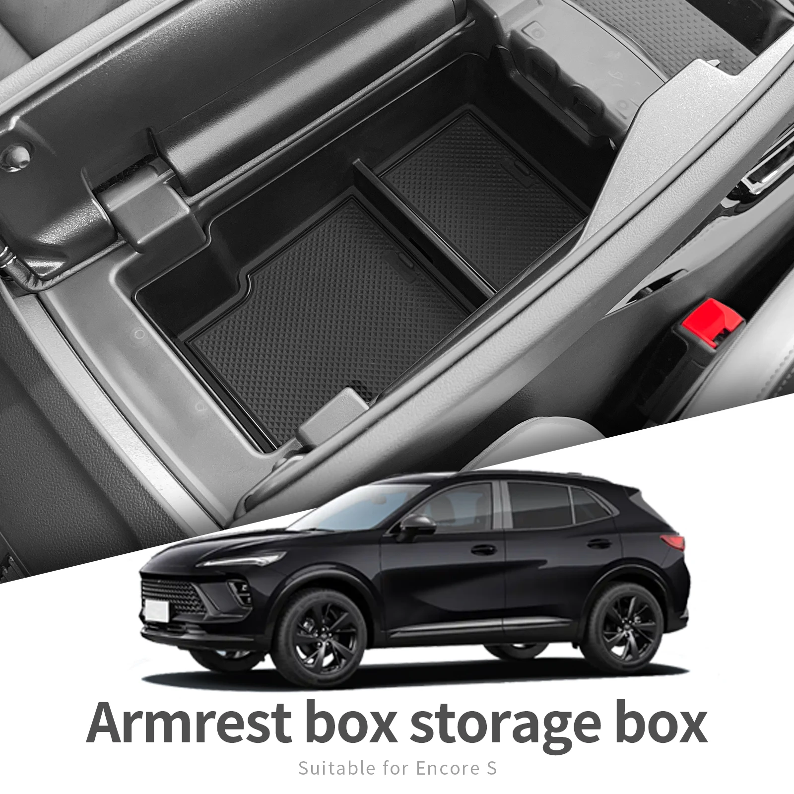 

Для Buick Envision 2023 2024 2025, подлокотник для центральной консоли, ящик для хранения автомобильных лотков, органайзеры, аксессуары для уборки, черный