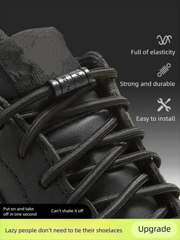 New Colorful Metal Lock Sneakers No Tie Elastic Shoelaces Sports Shoe Laces for Capsule Lock Stretch Shoelace Rubber Shoestrings