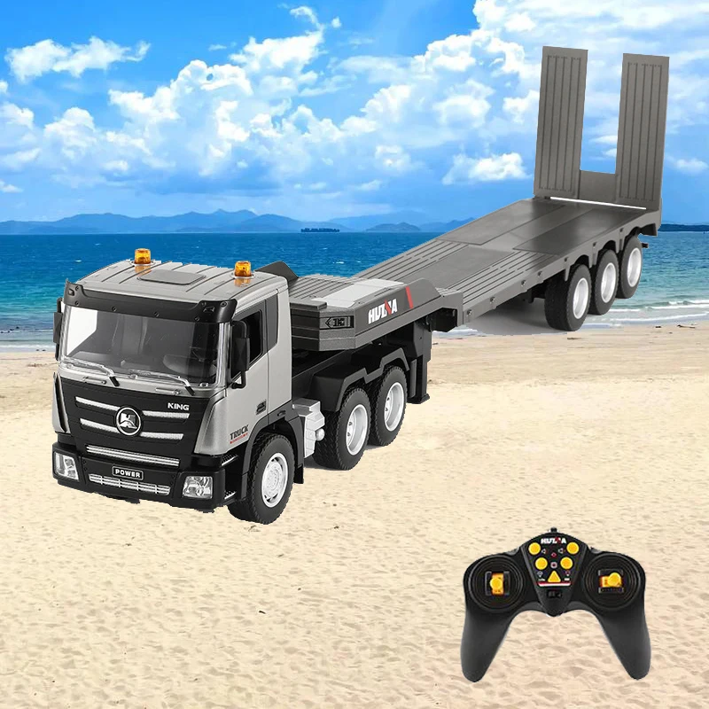 

1318 remote-controlled flatbed trailer, remote-controlled semi-trailer model, children's toy truck, cargo engineering vehicle