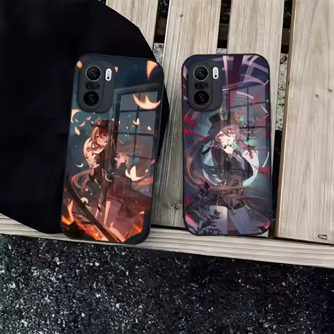 Genshin Impact Hu Tao Phone Case for Redmi 12c 13c 12 13 Note 13 Pro Plus 11 12 Pro 10 11s 12s Tempered Glass Cover