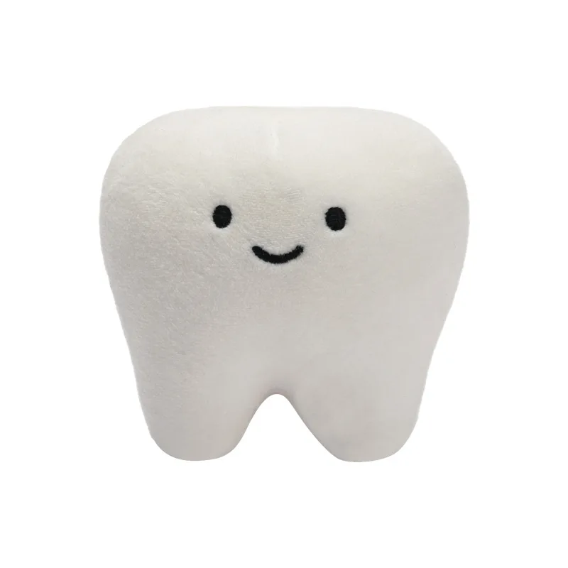 Cute Tooth Plush Toys Creative Smile Teeth Doll with Keychain Bag Little Pendant Gift For Kids Children