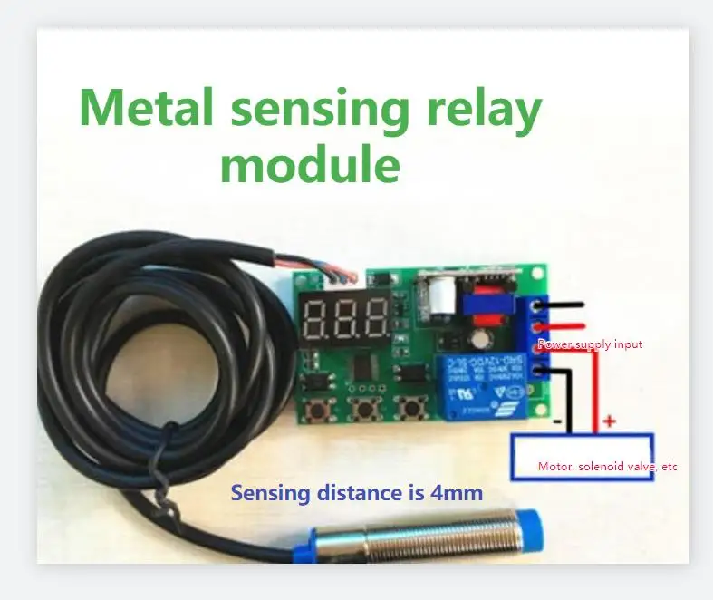 Metal Infrared Induction Proximity Switch Sensor Delay Adjustable Disconnection Alarm Cycle Relay Module 220V