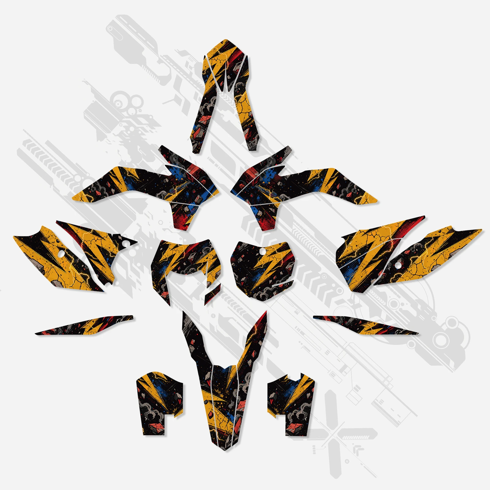 2014 2015 2016 Für KTM EXC 300 EXC 250 EXC 250F EXC-F 350 XCW 300 XCF-W 450 500 Motorrad-Grafik-Hintergrund-Aufkleber – Detail 8