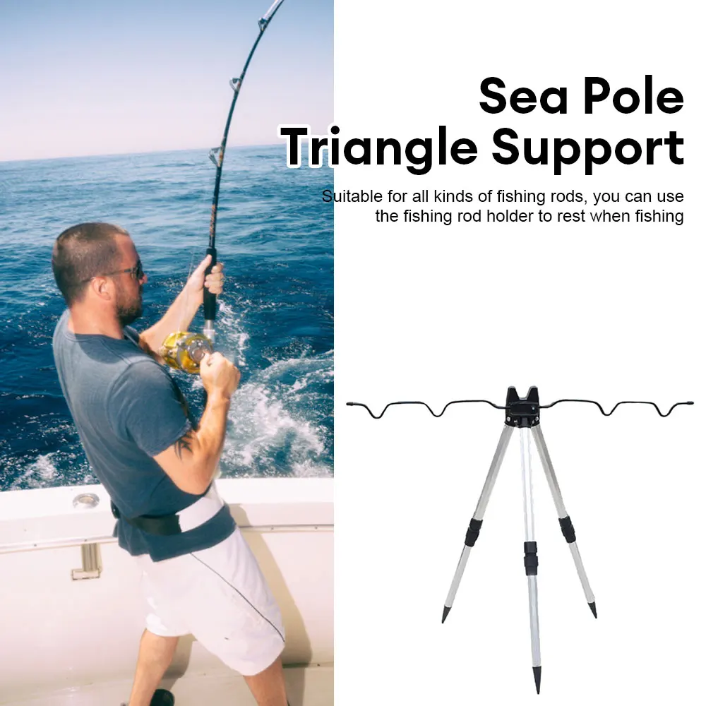 Fishing Rods Support Frame 3-folded Fishing Rod Rest Base Load-bearing Telescopic Fishing Rod Bracket Stand Holder Tripod