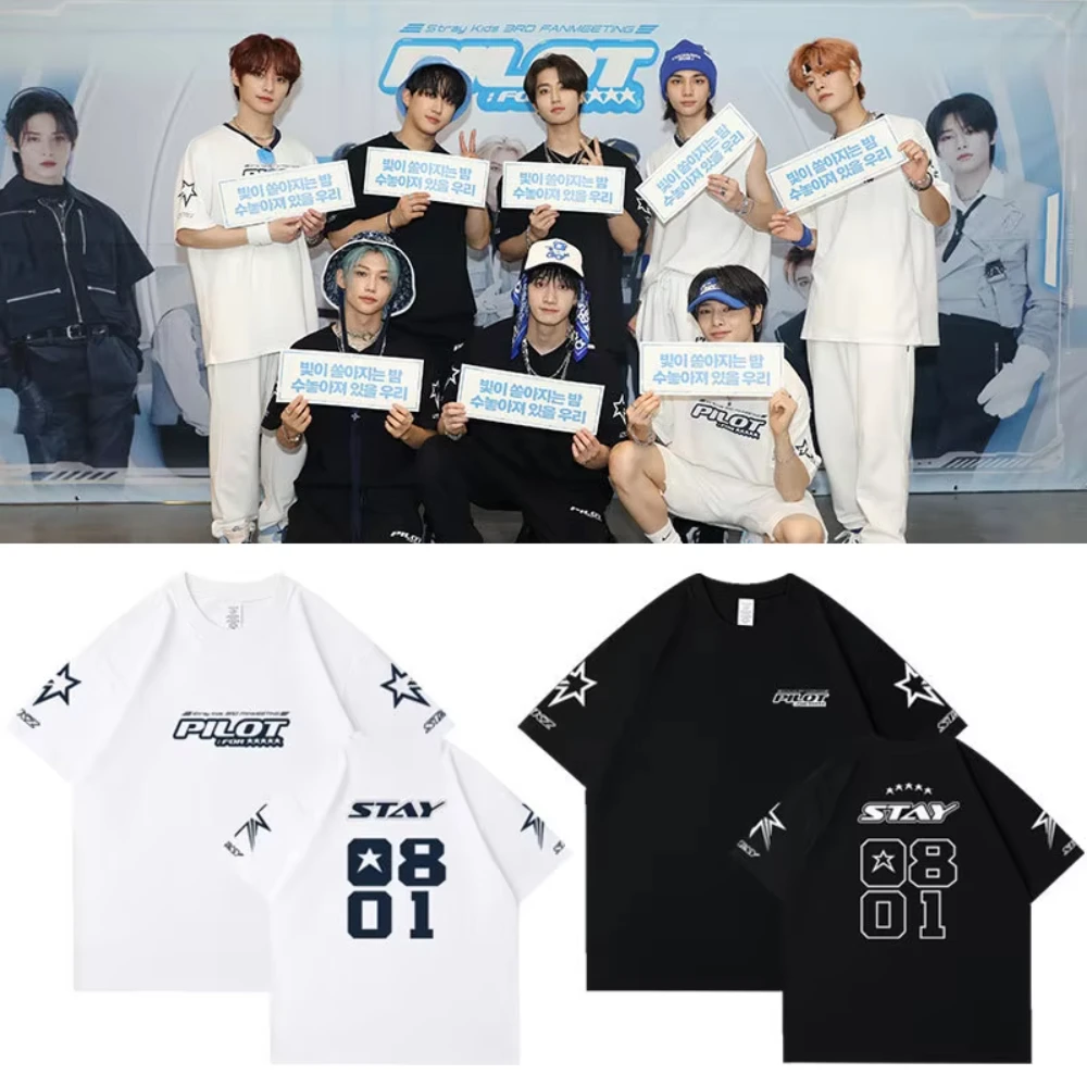 2025 Trend Kpop Stray T Shirt SKZ Men and Women Cotton T-shirt Straykids Seungmin FELIX HYUNJIN JEONGIN MINHO Short Sleeve Shirt