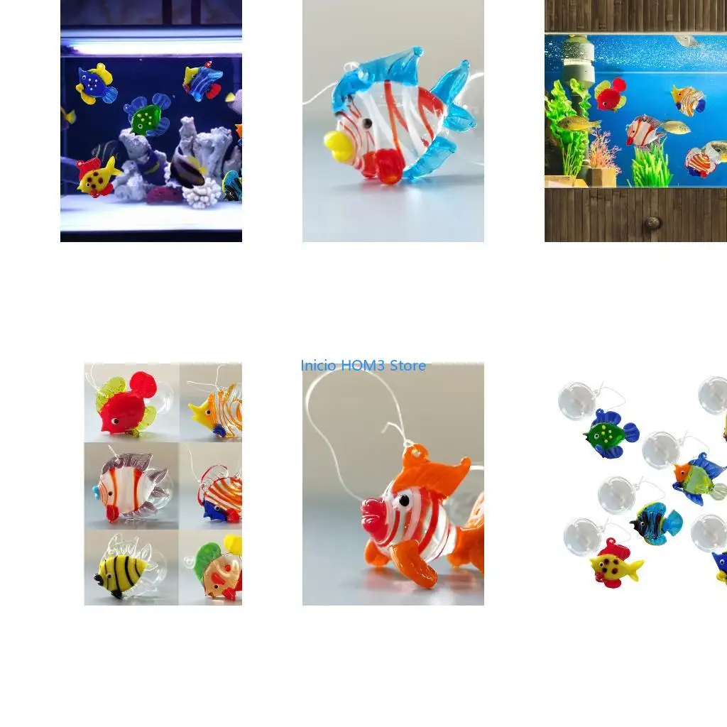 A5YD Festival Glass Fish Bubble Hanging Accent Aquarium Float Decors for Living Space