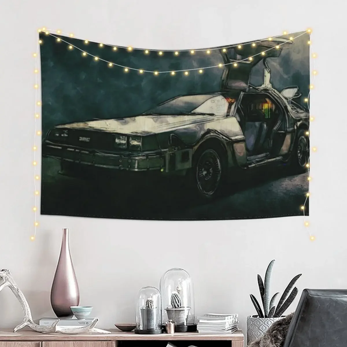 Back to the Future DeLorean watercolour Tapestry House Decoration Bedrooms Decor Room Design Tapestry