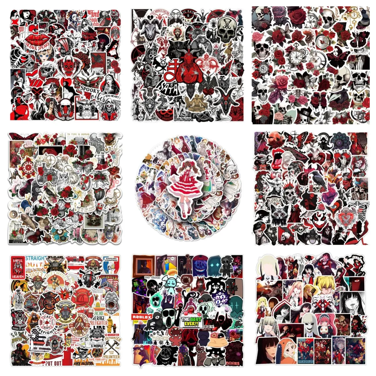 10/30/50PCS Skeleton Witch Horror Sticker Series Graffiti Refrigerator Laptop Mobile Phone Computer Helmet Decoration Wholesale