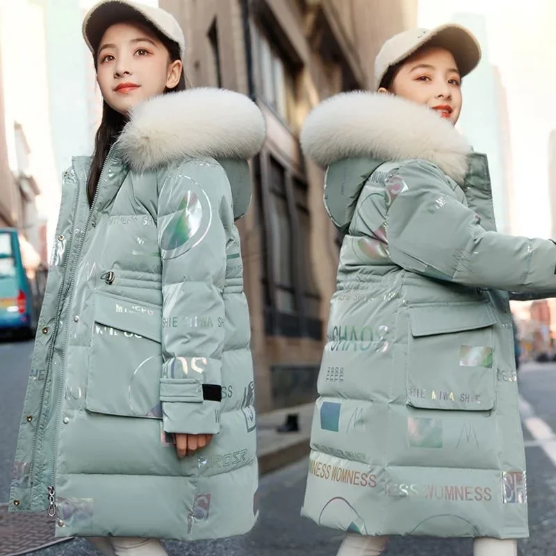 Girls Winter Down-Cotton Padded Coat – Mid-Length Thickened Warm Quilted Jacket for Big Kids, Outerwear Baby Clothes