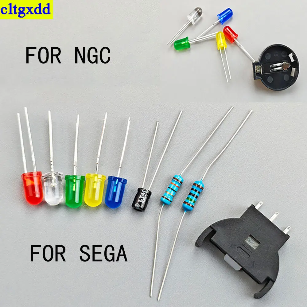 Cltgxdd 1 Set Is Suitable FOR Sega Dreamcast DC Controller Port PCB Power LED Light Group Fuse Capacitor NGC Battery Holder