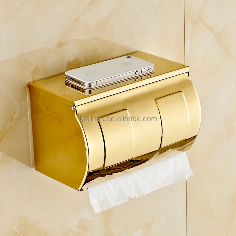

Необычный дизайн, водонепроницаемый держатель для туалетной бумаги в ванной комнате, держатель для рулонной бумаги с толстым позолоченным покрытием