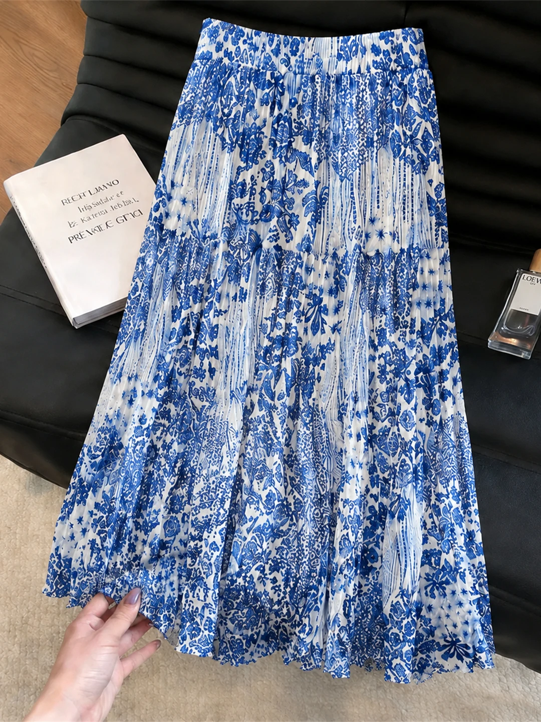 

Fashionable Midi A-Line Skirt Elegant Ladylike Style High Waist Korean Version Office Commute Daily Wear Gentlewoman Trendy W...
