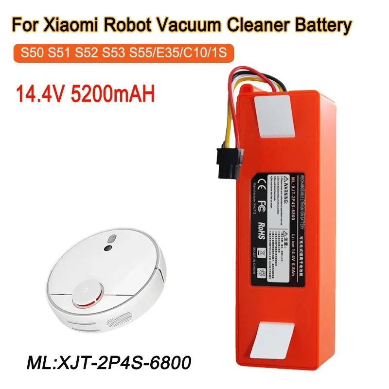 

14.4V 5200mAh Battery Robotic Vacuum Cleaner Replacement Battery for Xiaomi Robot Roborock S50 S51 S55 Spare Parts