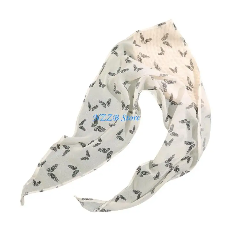 

T21F Contemporary Butterfly Theme Scarf Revertible Black White Hat Casual Fit Fabric
