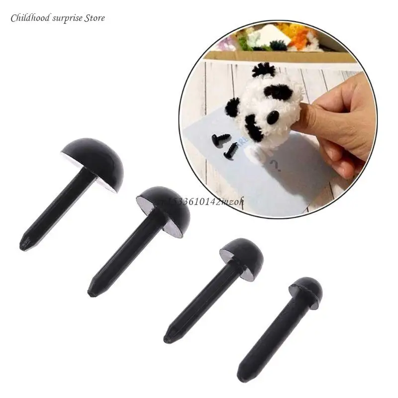 100 Buah 3Mm/4Mm/5Mm/6Mm DIY untuk Boneka Boneka Plastik Pin Hitam Mata Pengaman untuk Han Dropship