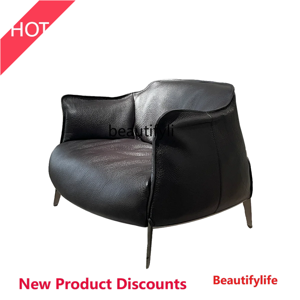 PPP  First Layer Cowhide Couch Villa Hotel Recruitment Chair Home Leisure Couch