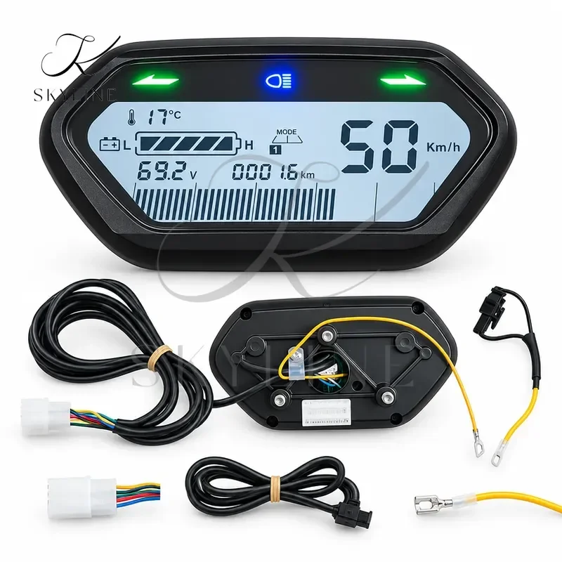 48V 60V 72V Universal Electric Motorcycle Digital LCD Odometer Speedometer Tachometer