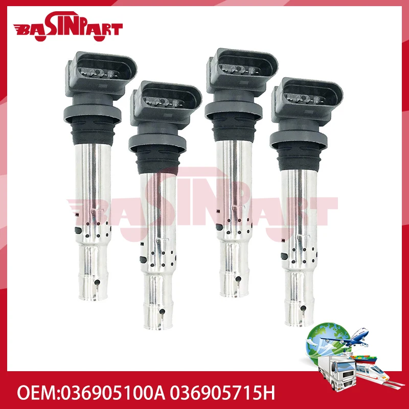 Ignition Coil For Audi A1 A2 A3 Volkswagen Beetle Bora EOS Golf IV V VI Jetta III IV Polo Scirocco 1.2 1.4 1.6 TFSI 036905100A