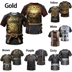 Cool 3D Printed Samurai Armor T Shirt Men's Medieval Armor Style Funny Streetwear Tops Male Apparel Vintage Quality Tees Tshirt