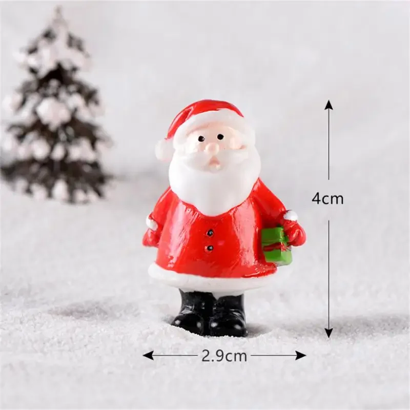 Mini Resin Christmas Decoration Santa Claus Snowman Tree Micro Landscape Model DIY Miniature Garden Figurines Home Ornament Gift