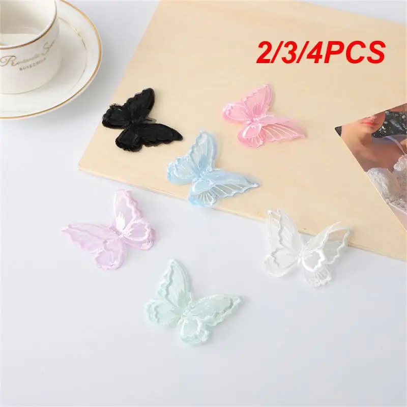 2/3/4PCS Paster Unique Design Multi Scene Use Rich Colors Butterfly Around 6cm Decorative Flower Pieces Colorful Embroidery