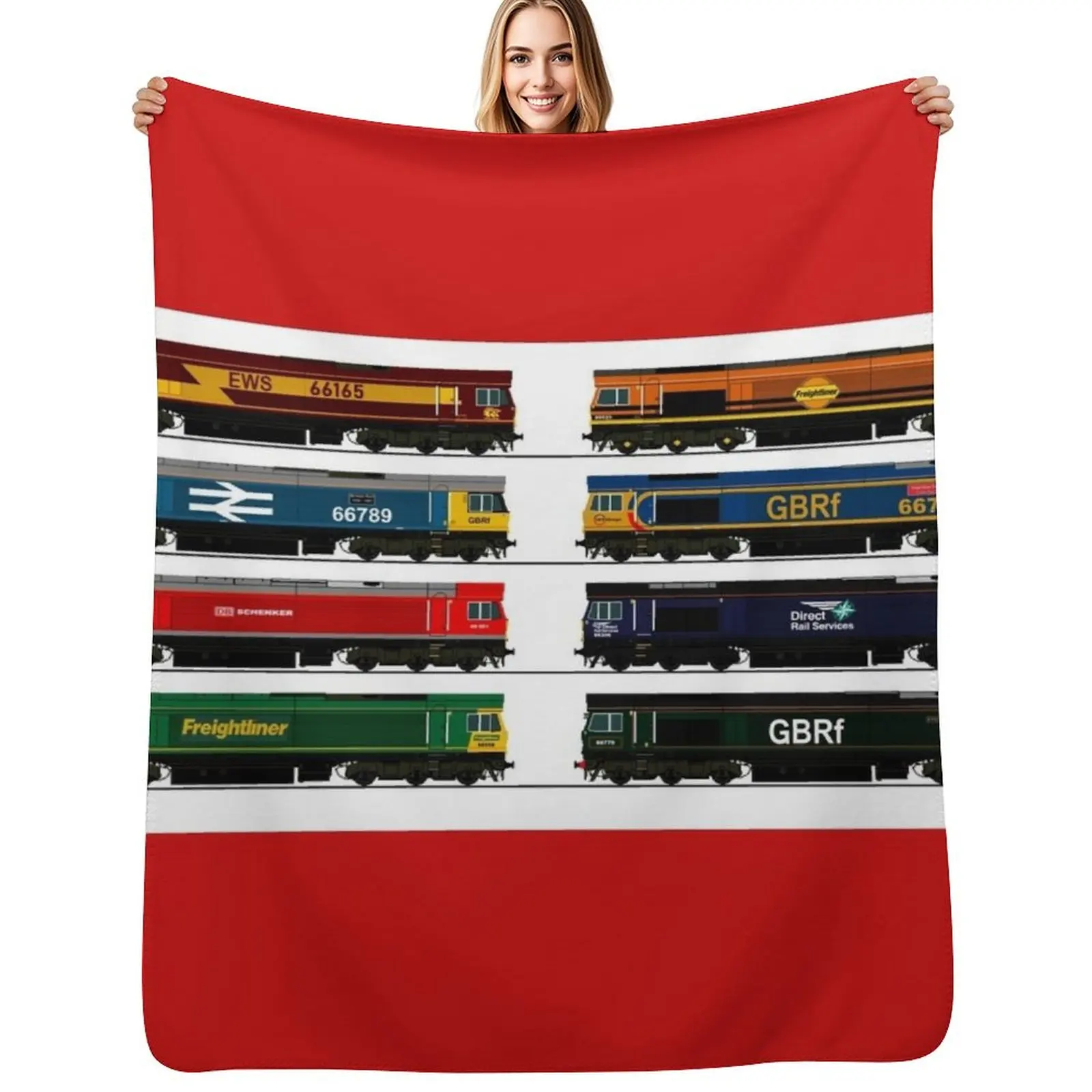 class 66 locomotive collection Throw Blanket Loose bed plaid decorative wednesday Baby Quilt Blankets