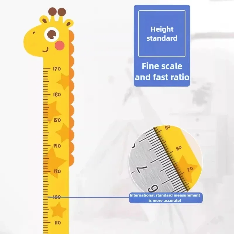 Montessori Growth Chart Wall Sticker – Removable Baby Height Ruler with Dinosaur & Unicorn, Nursery Milestone Tracker for Kids