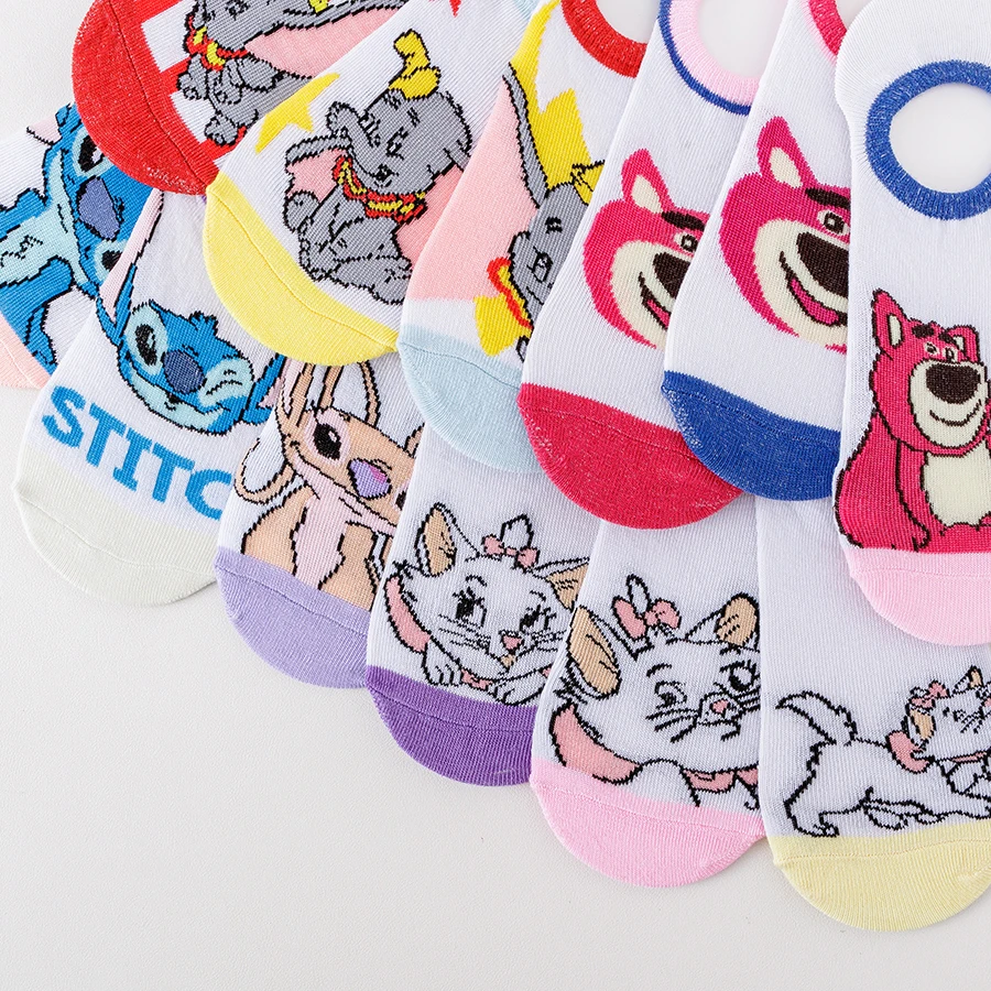 10 пар Miniso Disney, милые персонажи мультфильмов, модные носки унисекс для любителей аниме, скейтбордеров, повседневная одежда, короткая лодка, невидимые