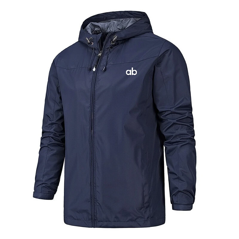 Men Hooded Waterproof Windproof Rain Jacket Loose Plus Size Couple Outdoor Hiking Sports Coat Spring Autumn