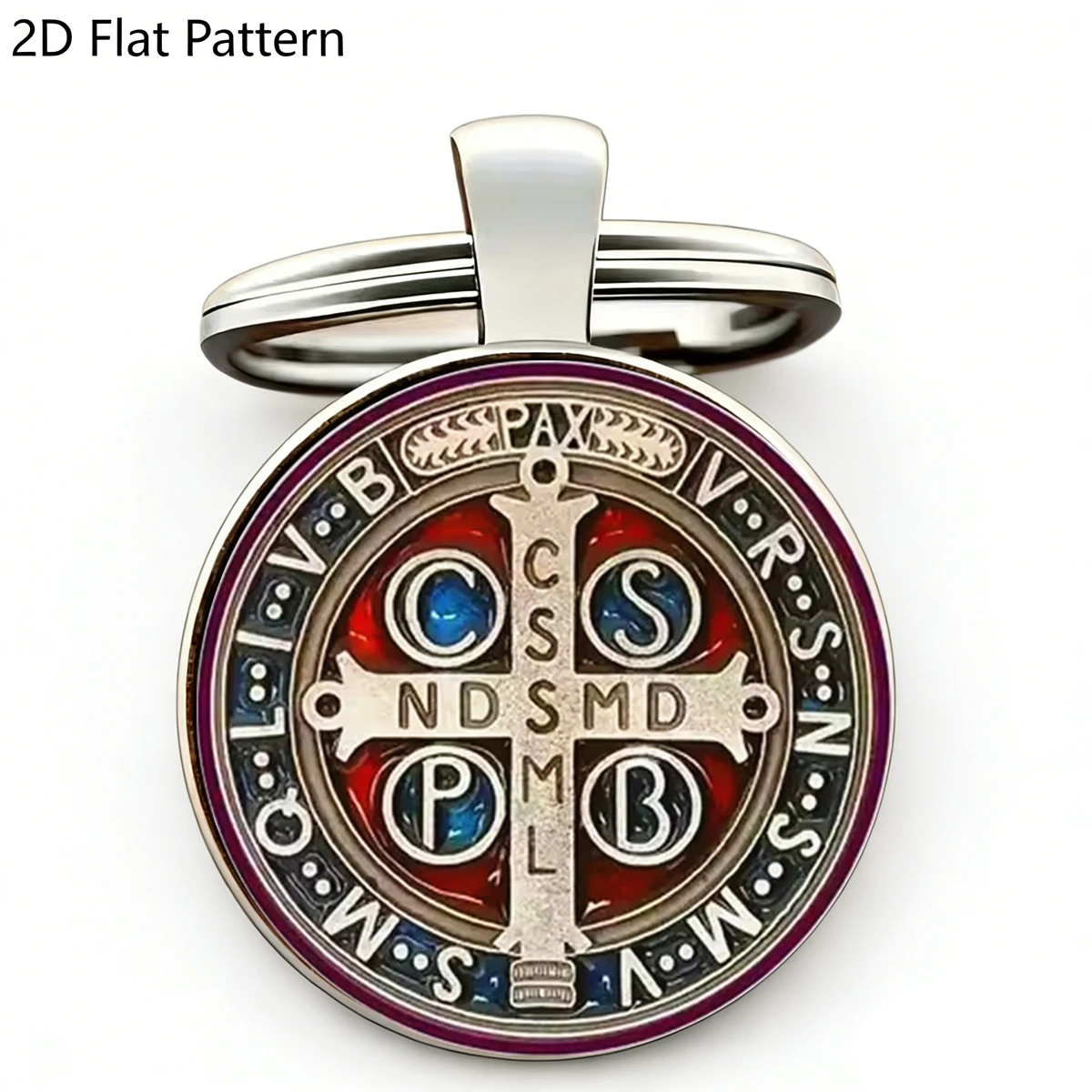 1PC Saint Benedict Medal Keychain, St. Benedict Exorcism Key Ring - Catholic Protection Pendant Gift, Women's Accessories