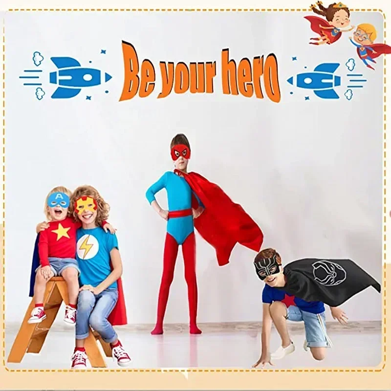 New Year SuperHero Capes for Kids and Masks Superhero Bracelet Toy Peter Parker Costumes for Boys Girls Cosplay Birthday Party