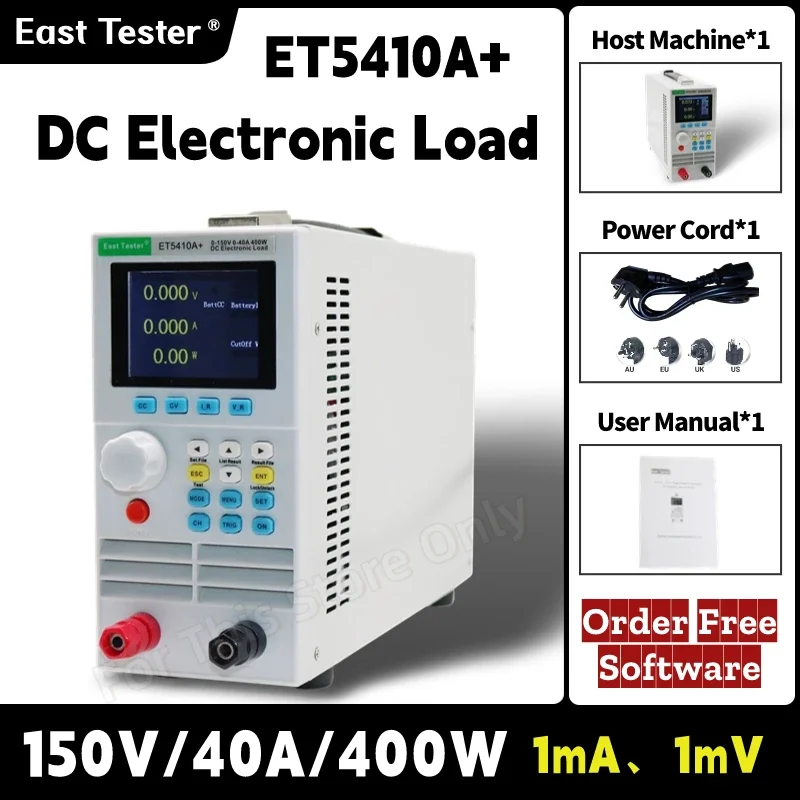 DC Electronic Load Tester 400W Programmable Battery Testers 0-150V, 0-40A，ET5410A+, gray color