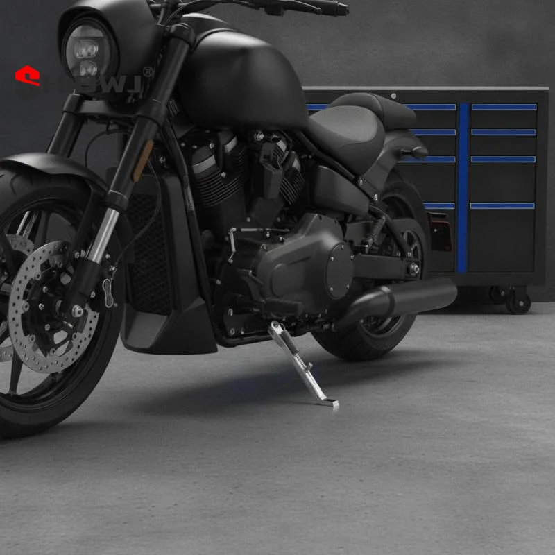 CNC Aluminum Alloy Motorcycle Side Stand Rust Proof Long Lasting Spring For Motorbike Parking Replacement Daily Maintenance