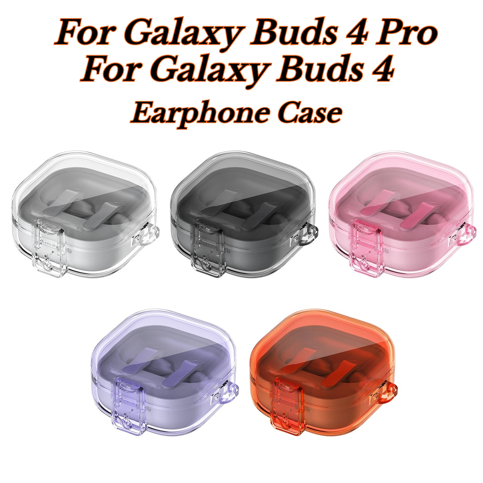 Earphone Cover For Samsung Buds 4 Pro Case Transparent Secure Lock Funda For Samsung Galaxy Buds4 Buzz 4 Pro Cases With Hook